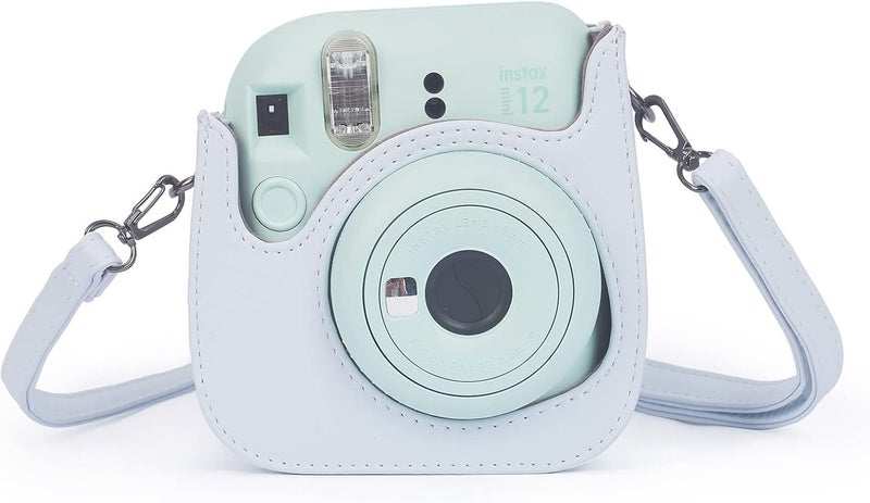 Phetium Instant mini 12 Camera Protective Case Compatible with Instax Mini 12 11,PU Leather Bag with Pocket and Adjustable Shoulder Strap (Clay White) - Image 3